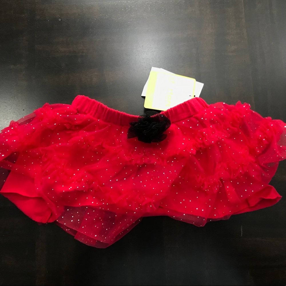 Baby Girls Ruffled Glitter Tulle Tutu Skirt Sz 9M